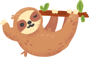 Handdrawn Textured Cute Sloth